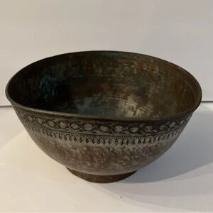 ANTIQUE VINTAGE METAL COPPER BOWL POT MARKED 10"X5"
